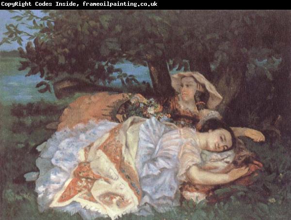 Gustave Courbet Girls on the bank of the Seine